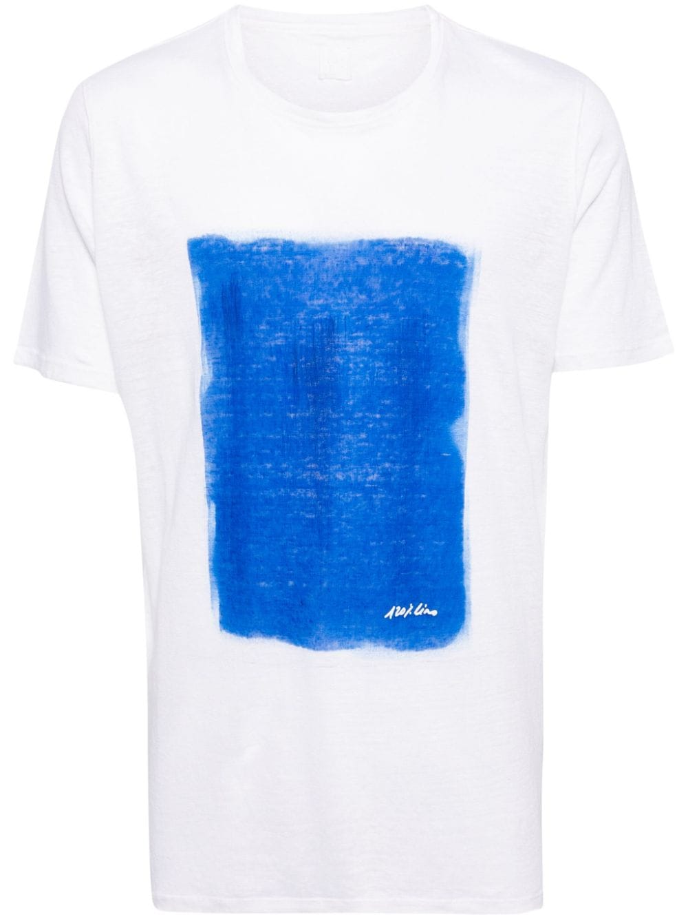 120% Lino paint-print linen T-shirt - Neutrals von 120% Lino