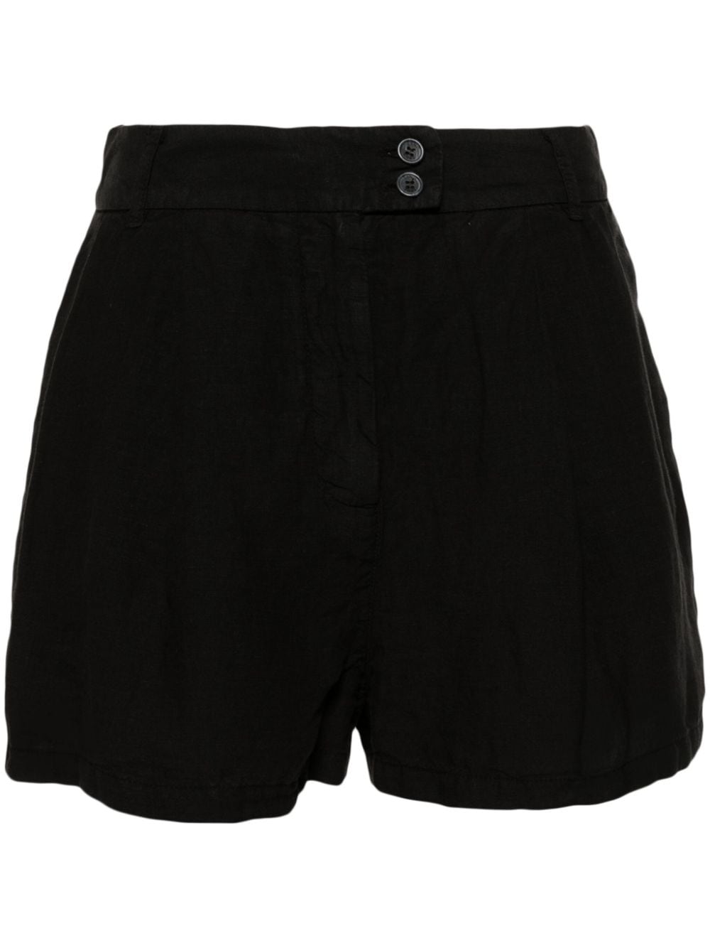 120% Lino pleat-detail linen shorts - Black von 120% Lino