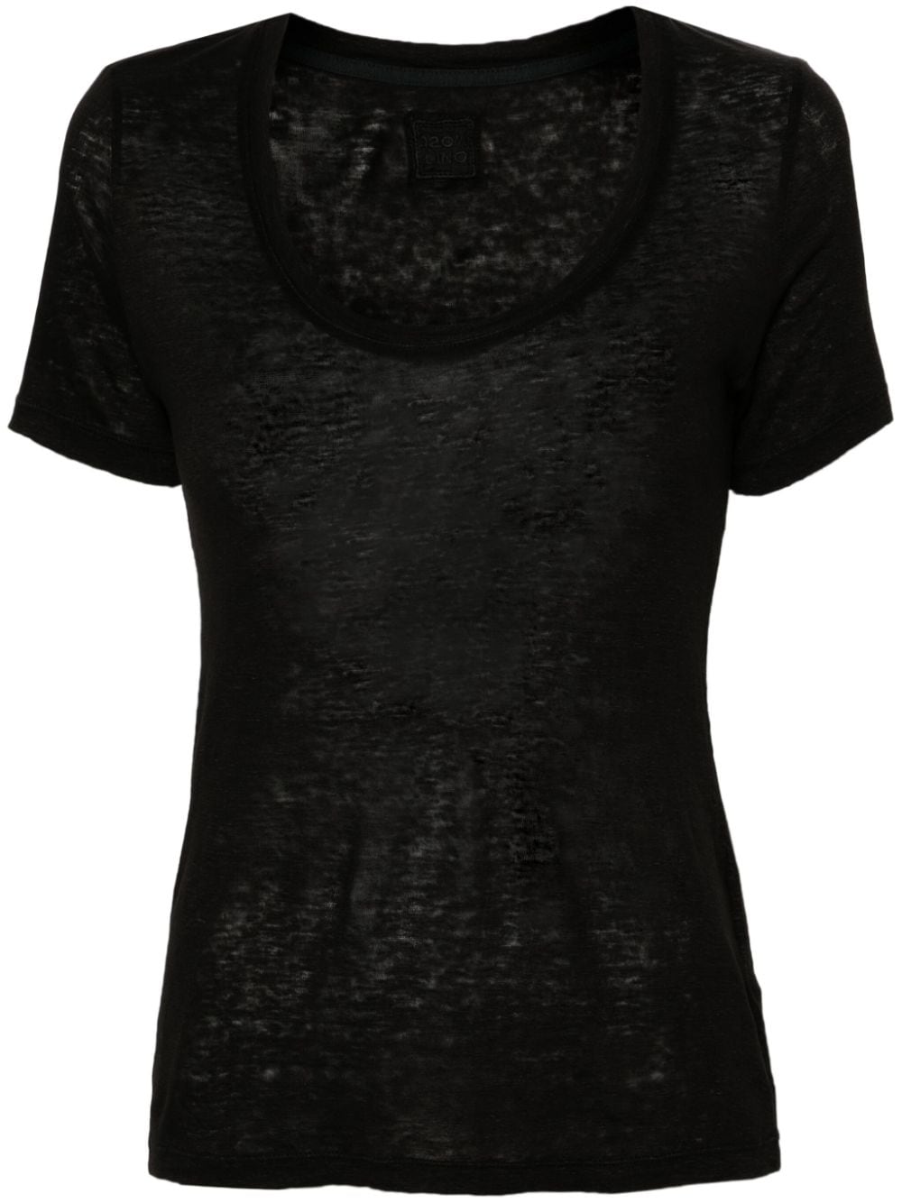 120% Lino round-neck linen T-shirt - Black von 120% Lino