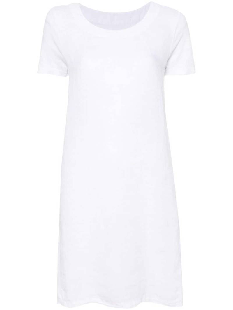 120% Lino short linen T-shirt dress - White von 120% Lino