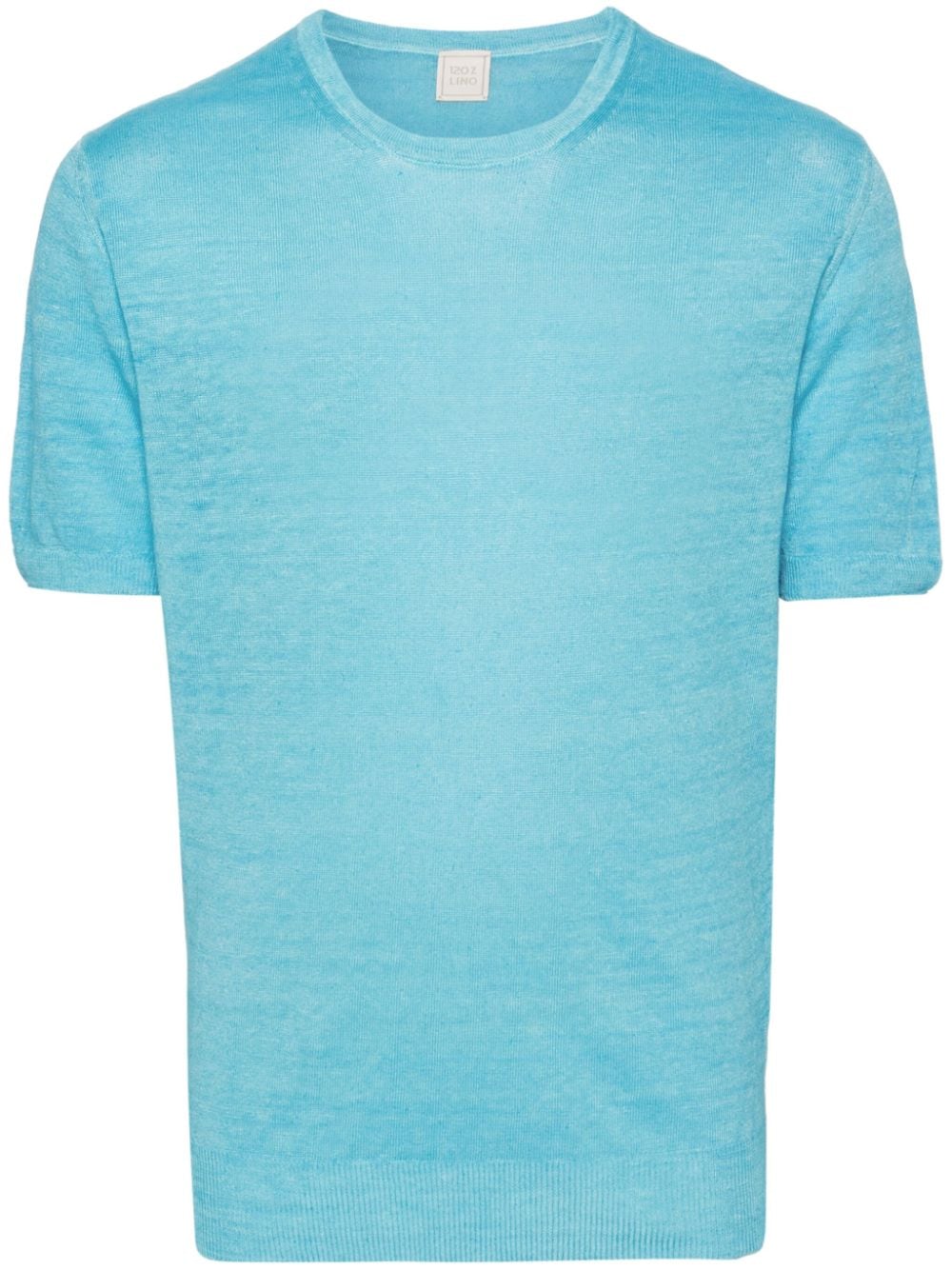 120% Lino short-sleeve linen T-shirt - Blue von 120% Lino