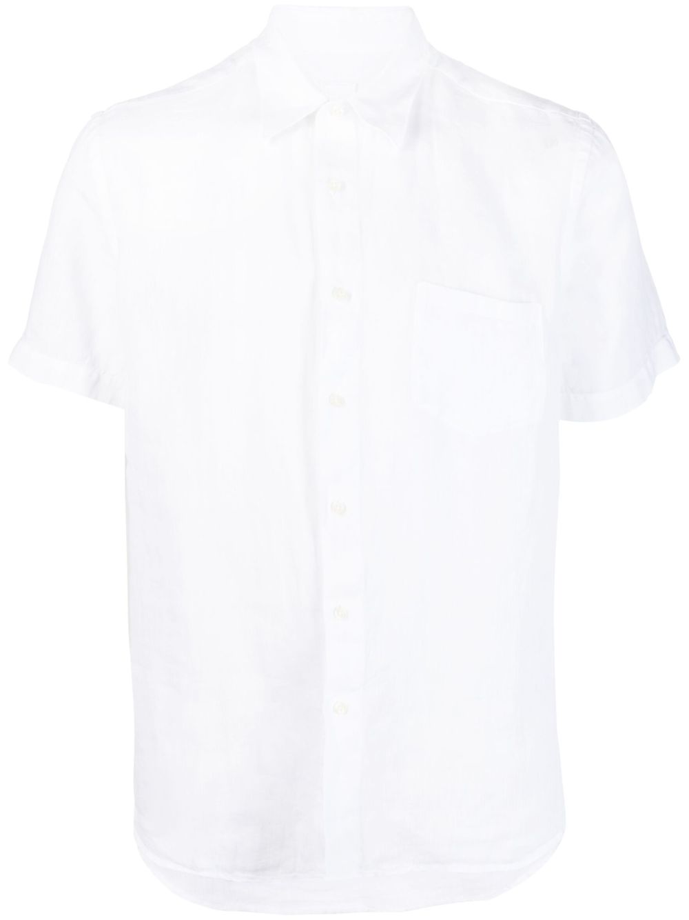 120% Lino short-sleeve linen shirt - White von 120% Lino