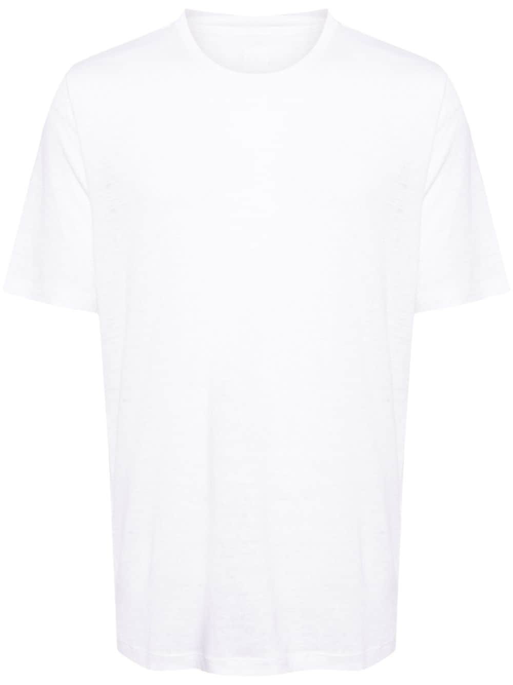 120% Lino short-sleeved linen shirt - White von 120% Lino