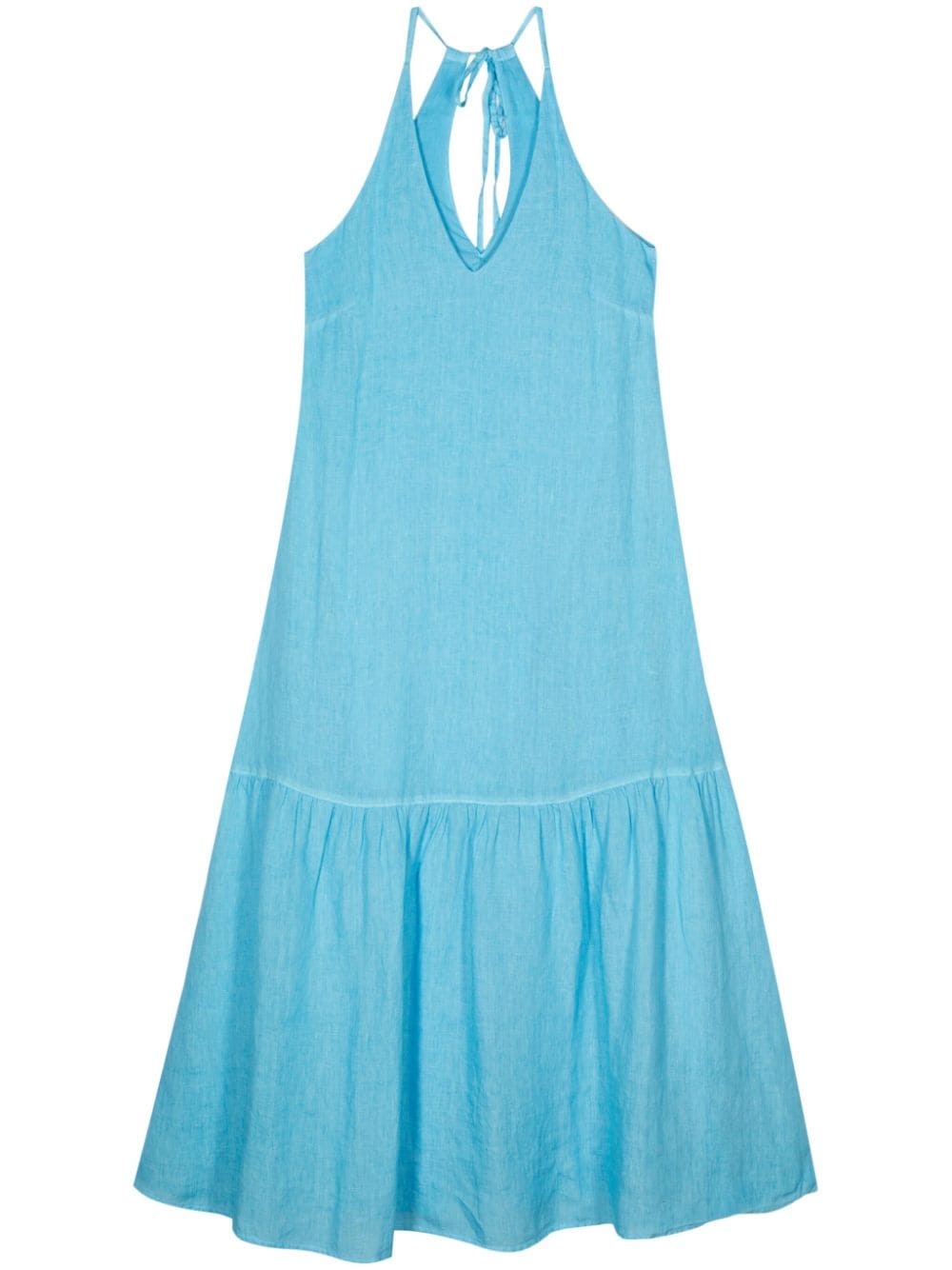 120% Lino sleeveless linen dress - Blue von 120% Lino