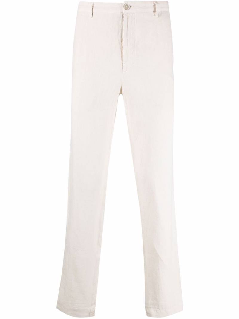 120% Lino straight-leg linen trousers - Neutrals von 120% Lino