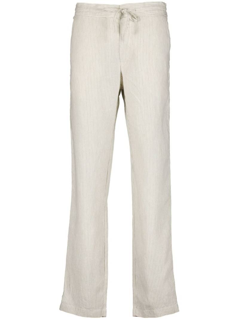 120% Lino stripe-pattern linen trousers - Neutrals von 120% Lino