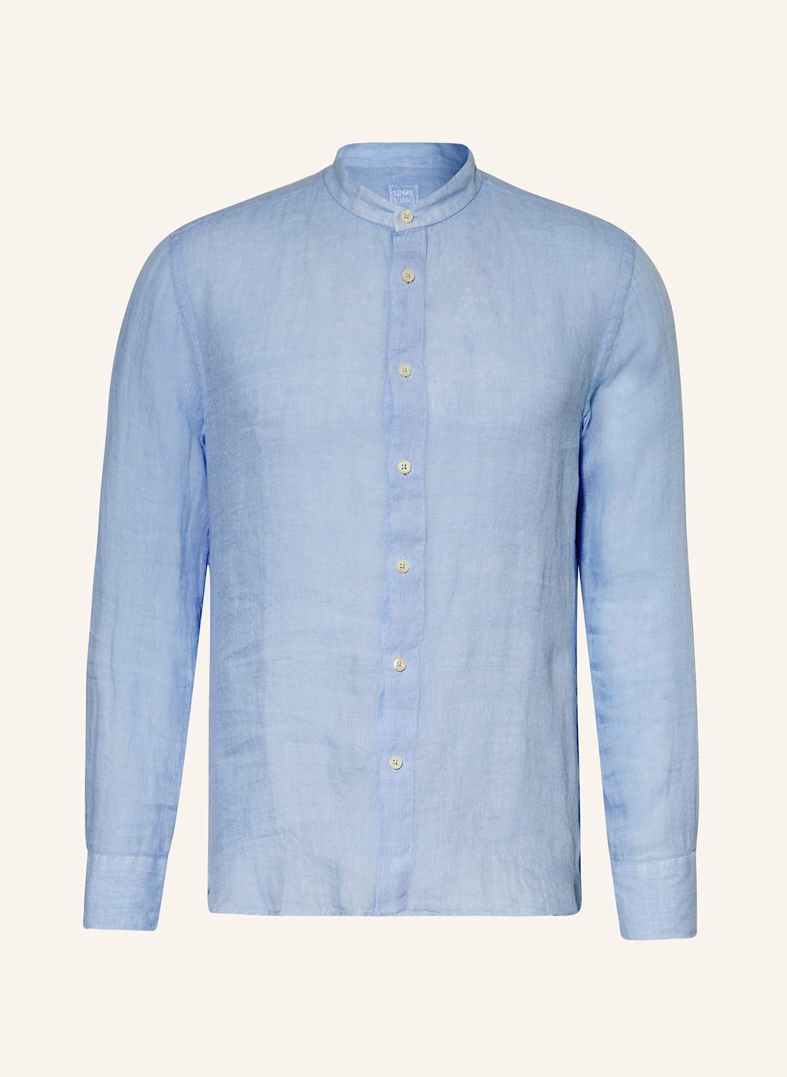 120%Lino Leinenhemd Slim Fit Mit Stehkragen blau 120%Lino Leinenhemd Slim Fit Mit Stehkragen blau von 120%lino