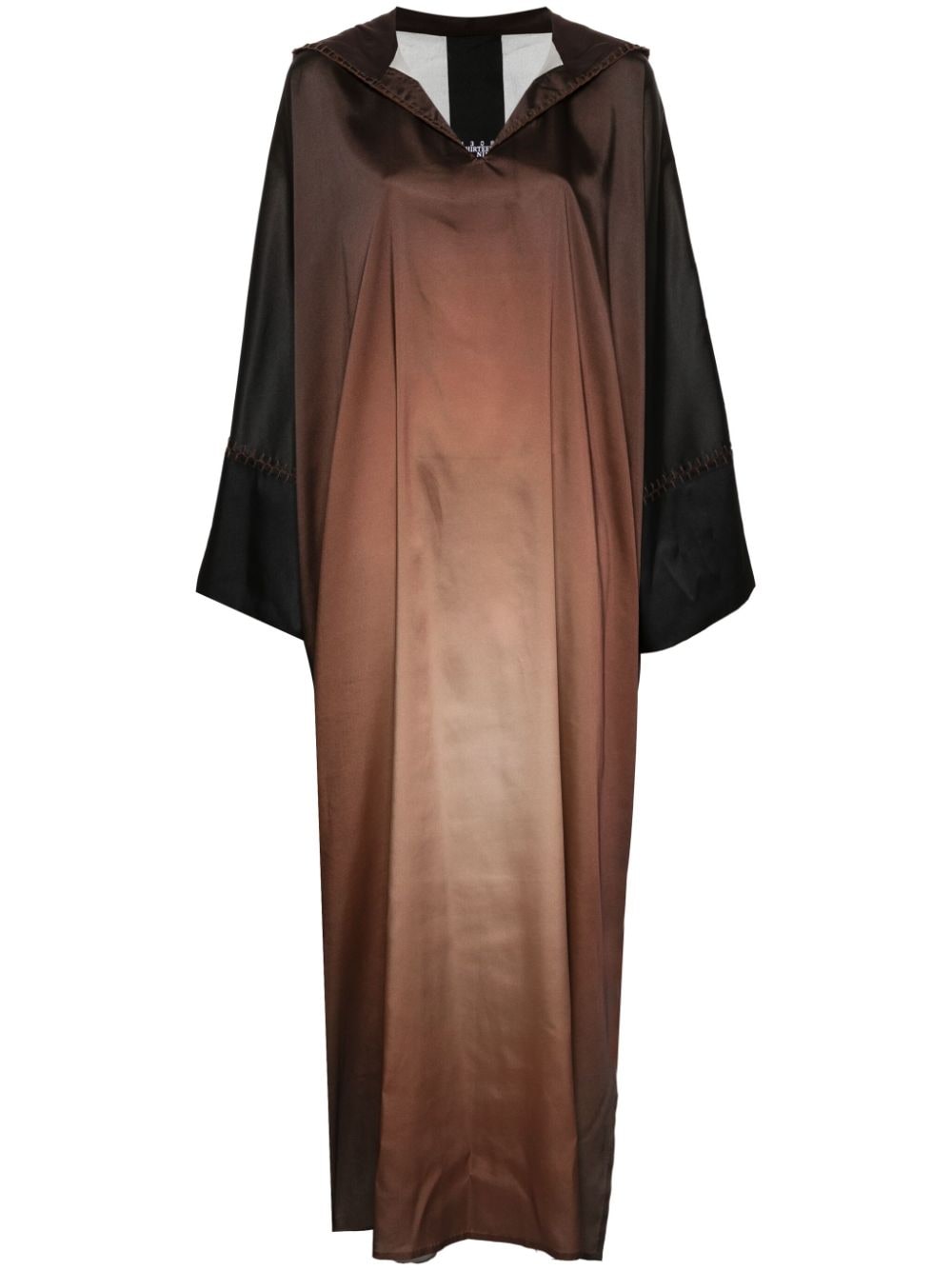 1309 Studios gradient silk hooded kaftan - Brown von 1309 Studios