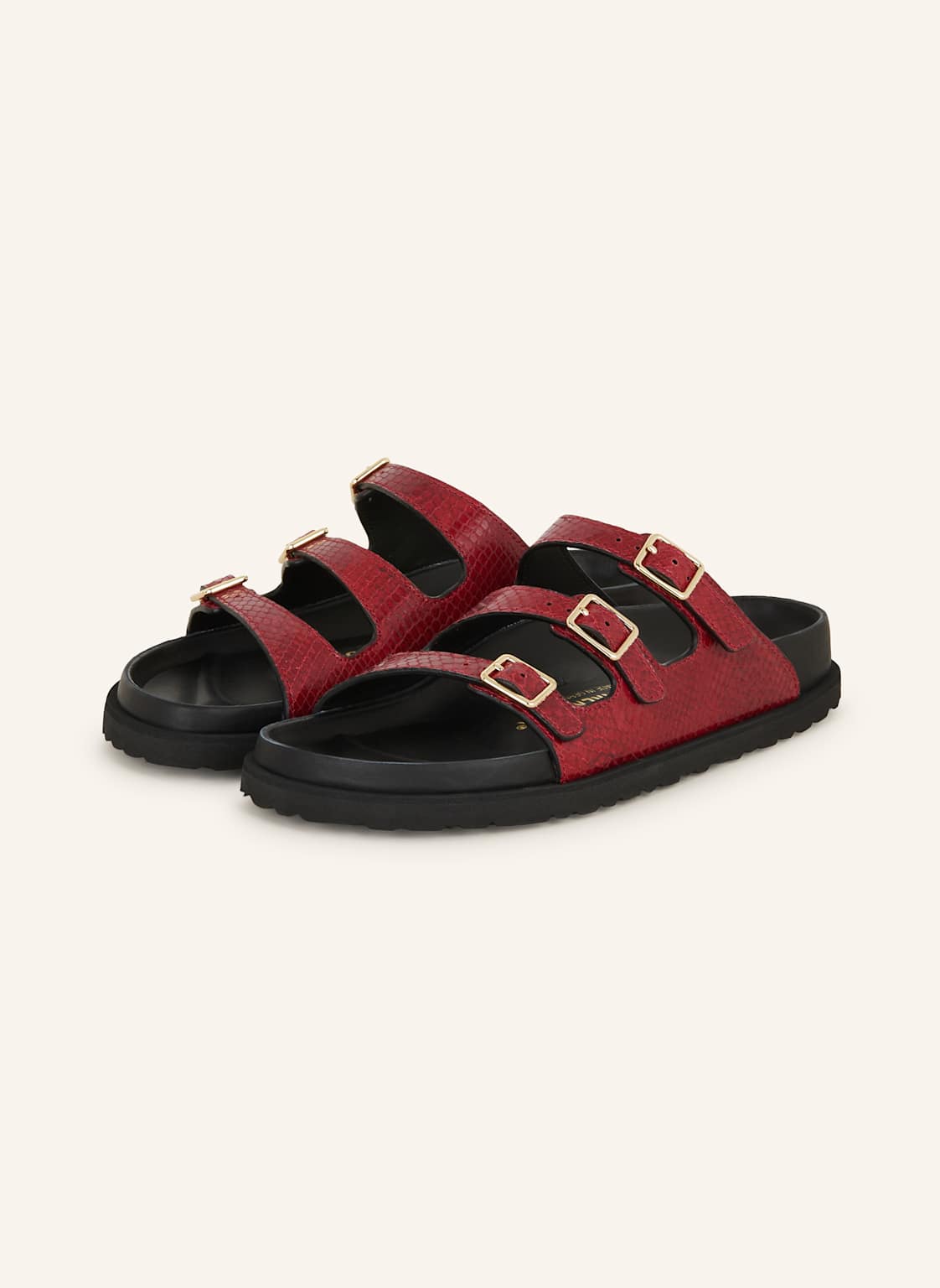 1774 Birkenstock Pantoletten Florida Lined 1774 rot von 1774 BIRKENSTOCK