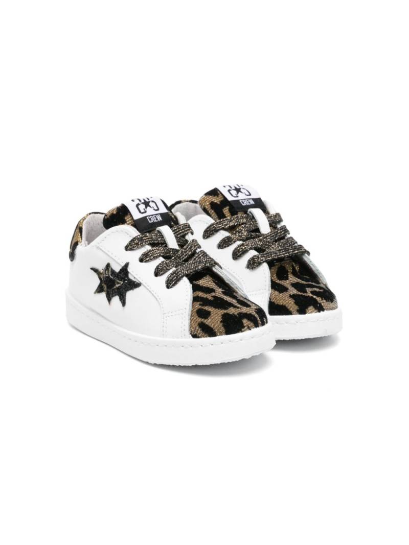 2 Star Kids flocked-leopard sneakers - White von 2 Star Kids