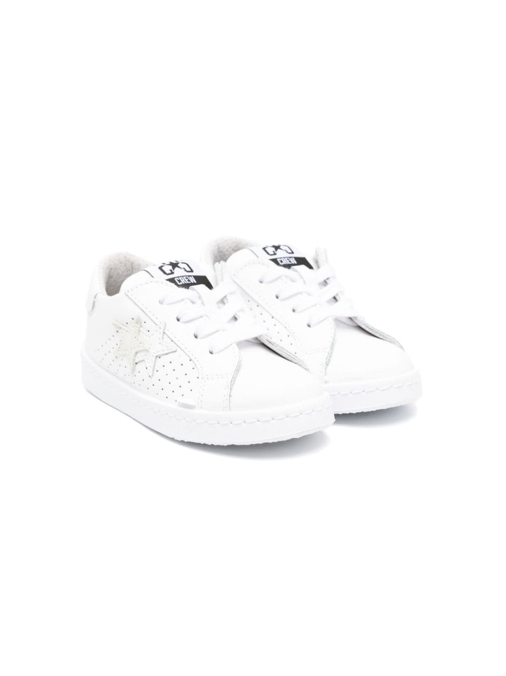 2 Star Kids star-appliqué leather sneakers - White von 2 Star Kids