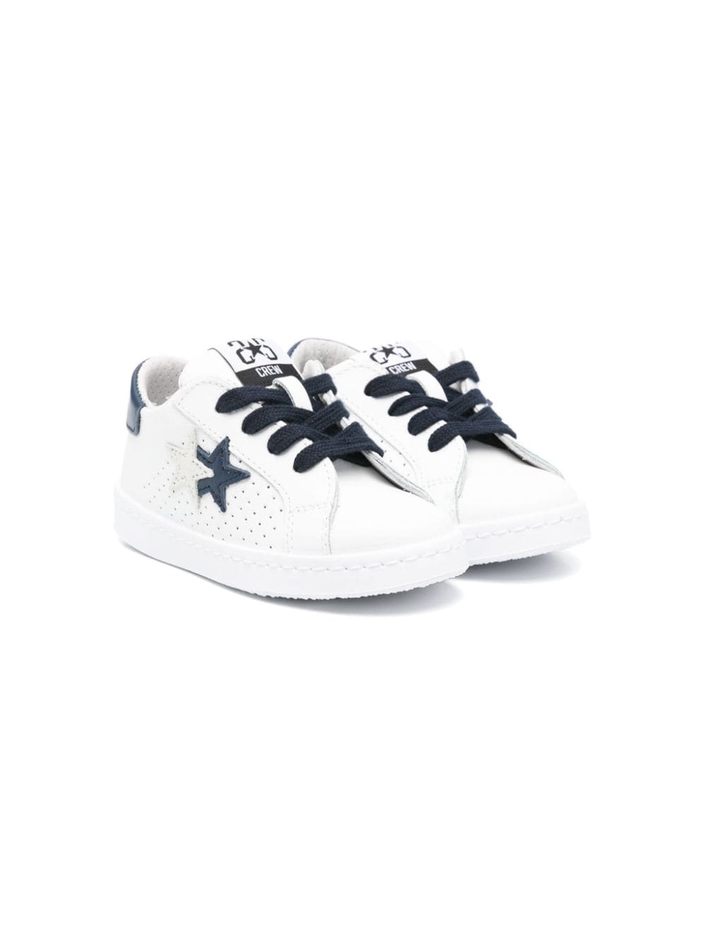 2 Star Kids star-appliqué leather sneakers - White von 2 Star Kids