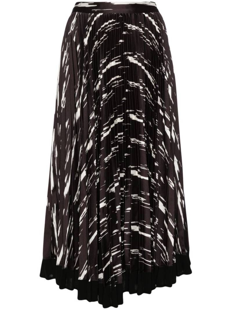 3.1 Phillip Lim Abstract Wood Grain pleated skirt - Black von 3.1 Phillip Lim