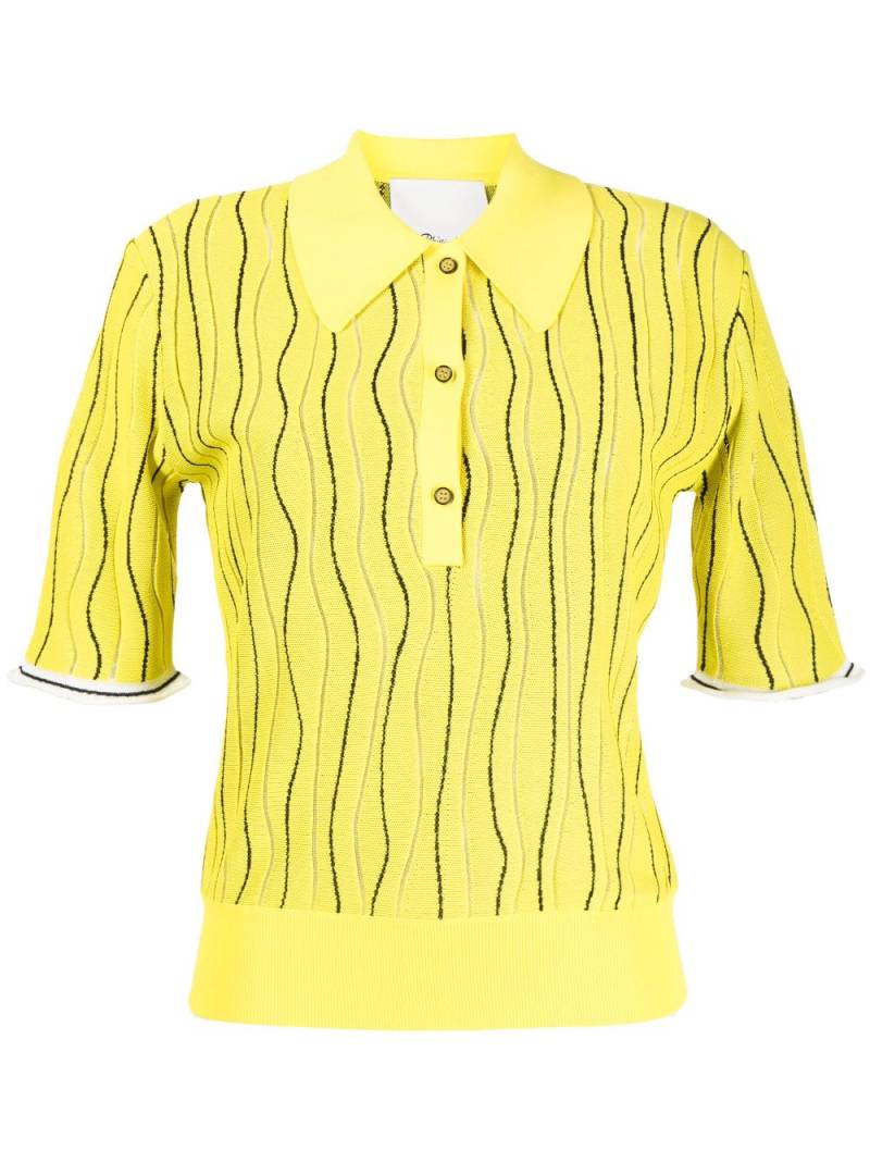 3.1 Phillip Lim Art Nouveau jacquard polo shirt - Yellow von 3.1 Phillip Lim