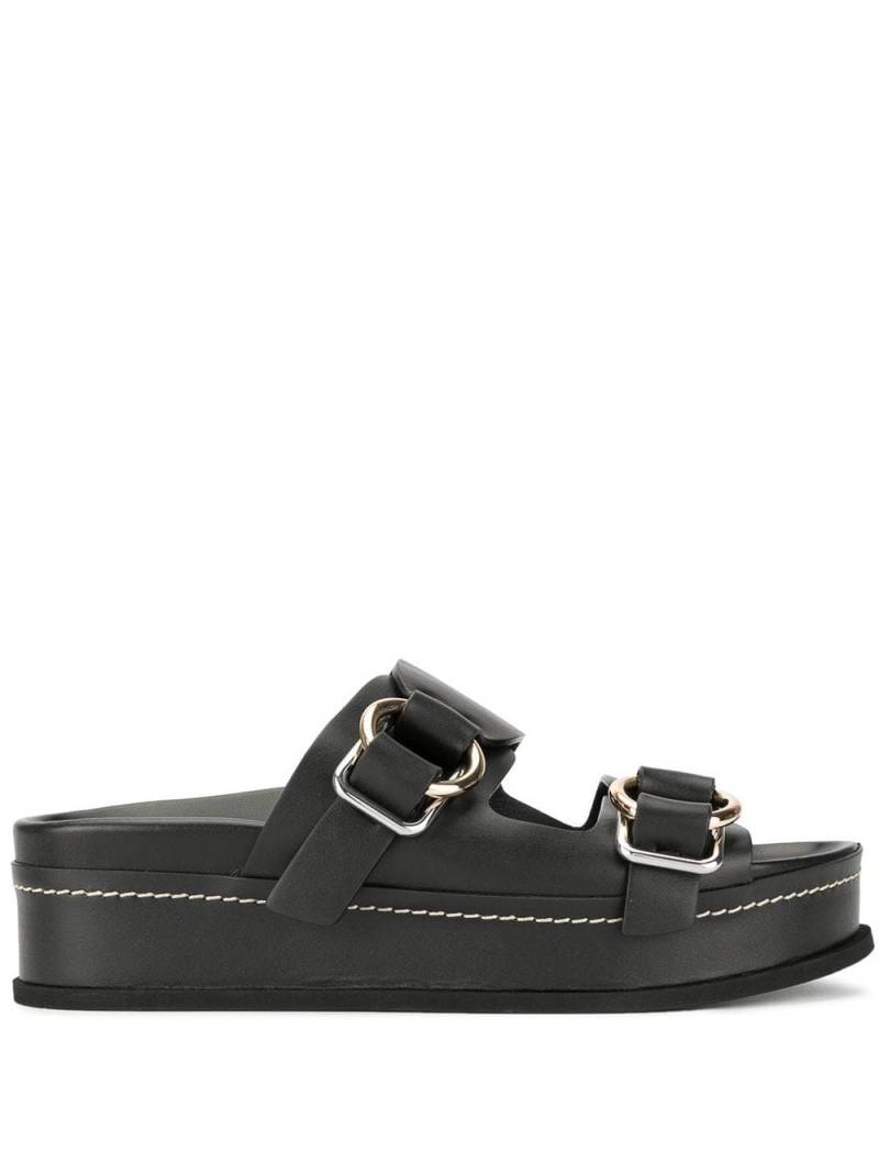 3.1 Phillip Lim Freida double-buckle platform slides - Black von 3.1 Phillip Lim