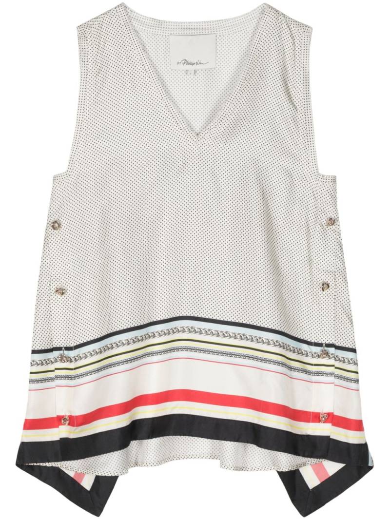 3.1 Phillip Lim NY Liberty sleeveless silk top - IV111 IVORY MULTI von 3.1 Phillip Lim