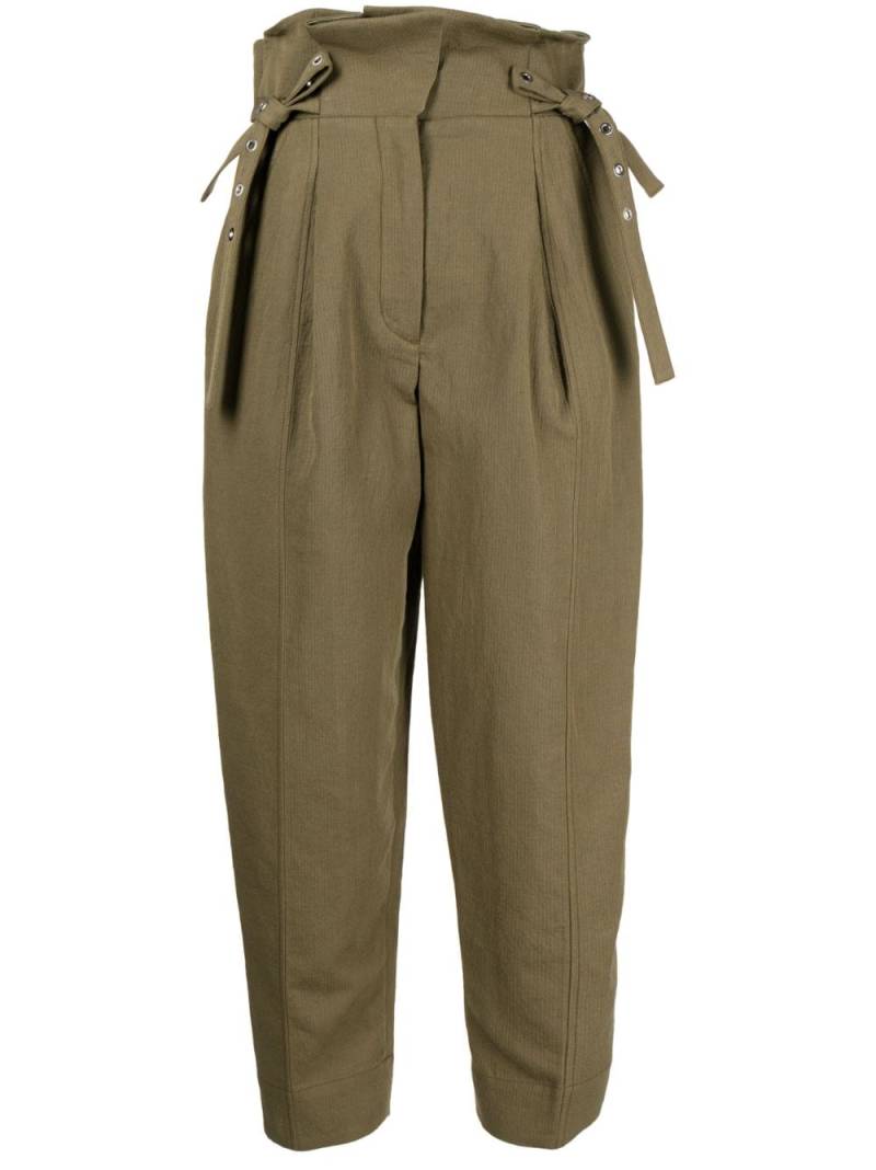 3.1 Phillip Lim Paperbag cotton-linen trousers - Green von 3.1 Phillip Lim
