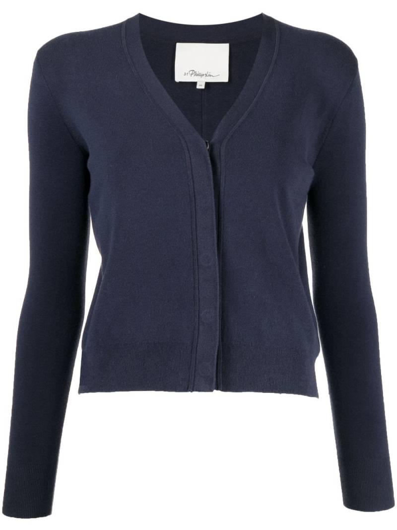 3.1 Phillip Lim V-neck crepe cardigan - Blue von 3.1 Phillip Lim