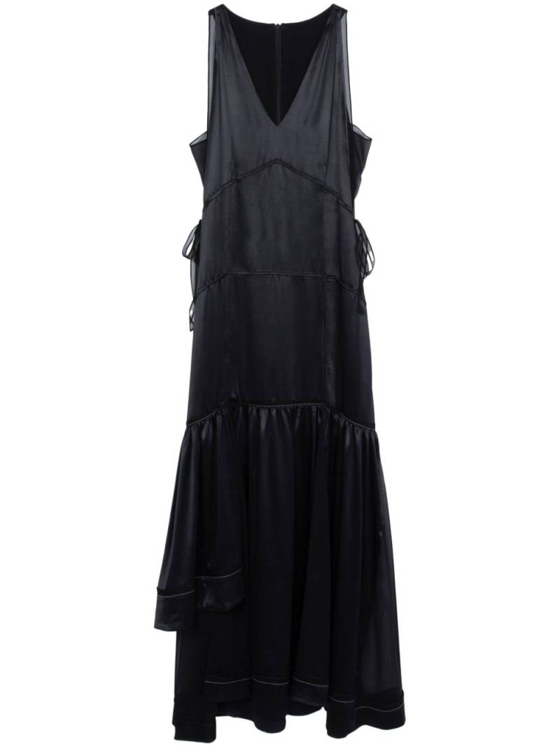 3.1 Phillip Lim V-neck satin-finish dress - Black von 3.1 Phillip Lim