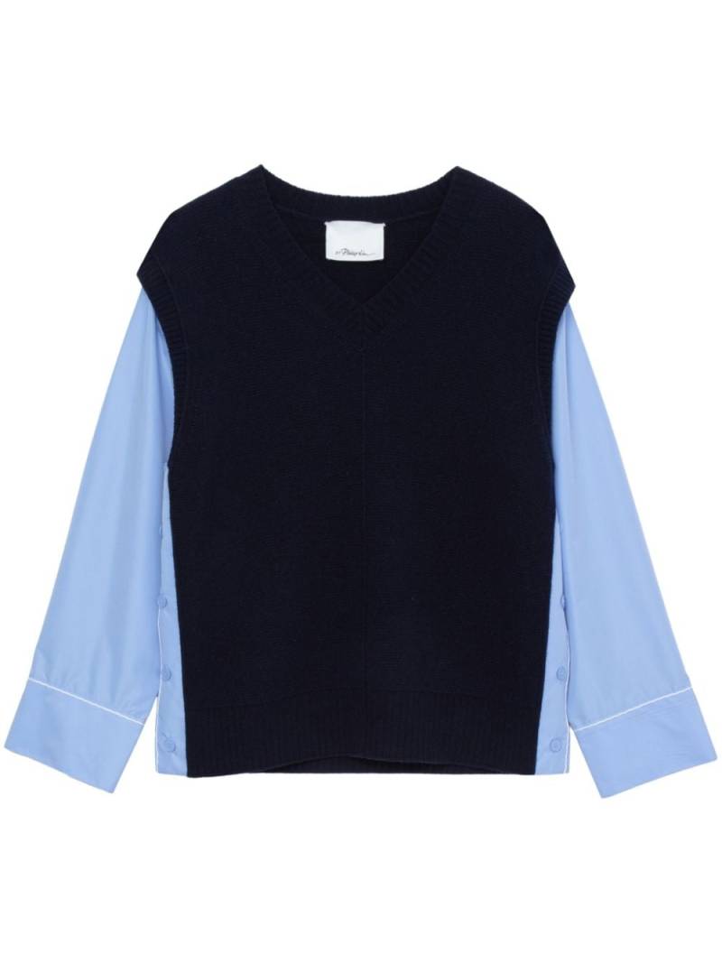 3.1 Phillip Lim V-neck wool-blend vest - Blue von 3.1 Phillip Lim