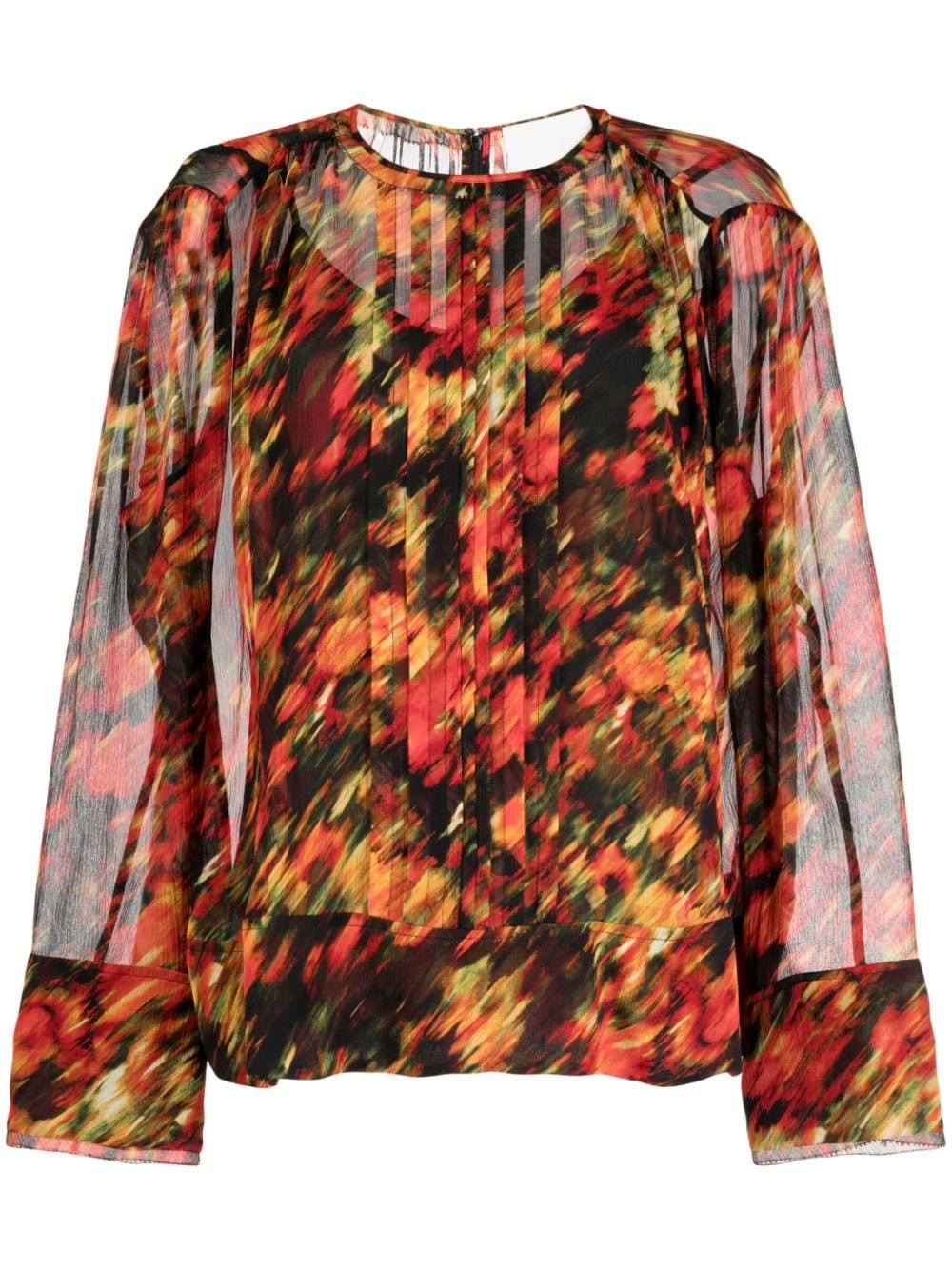 3.1 Phillip Lim abstract-print semi-sheer blouse - Orange von 3.1 Phillip Lim