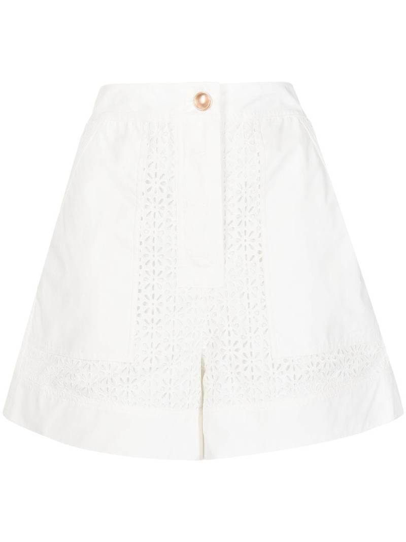 3.1 Phillip Lim broderie-anglaise panelled shorts - White von 3.1 Phillip Lim