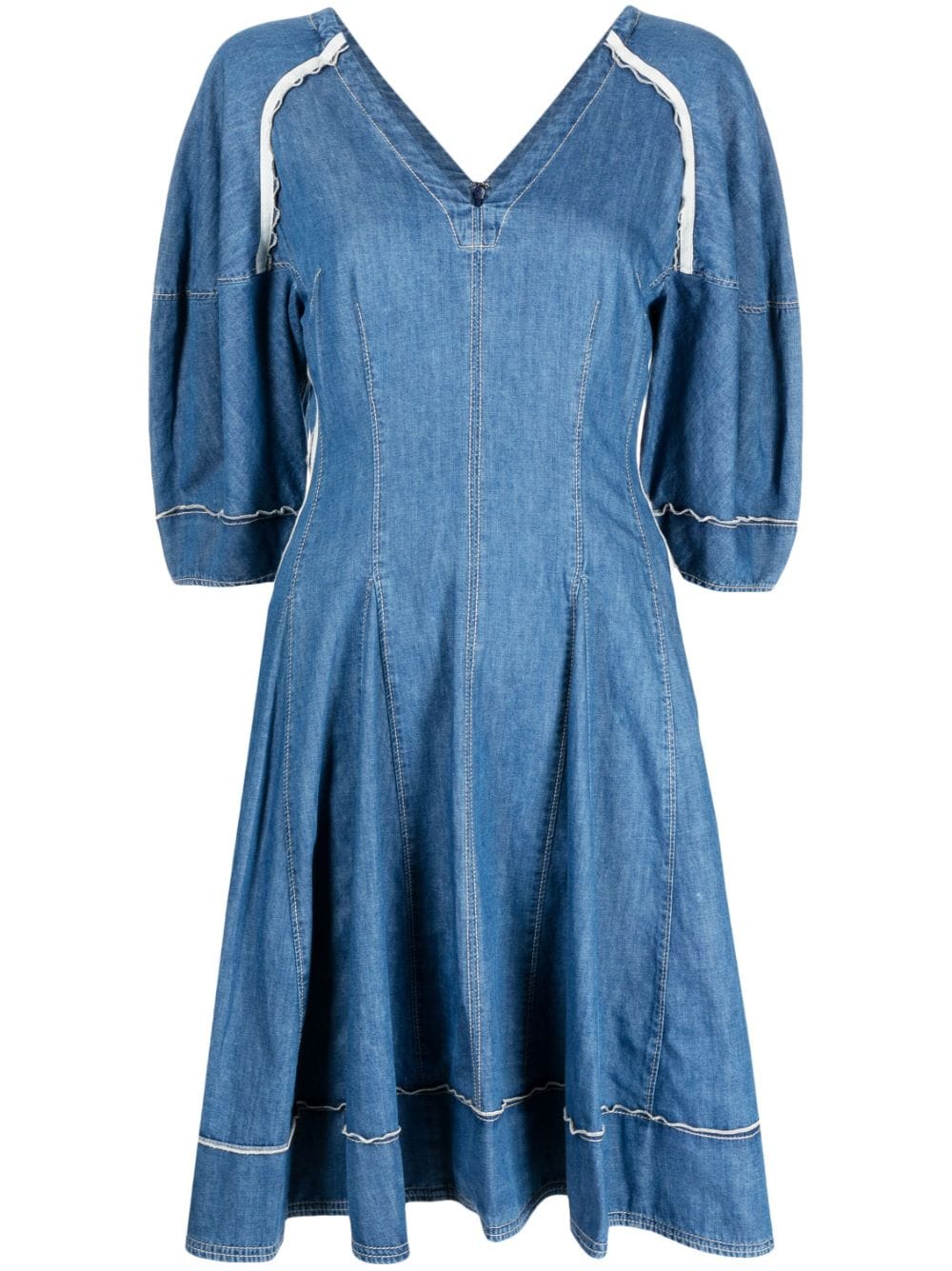 3.1 Phillip Lim contrast-stitching V-neck dress - Blue von 3.1 Phillip Lim