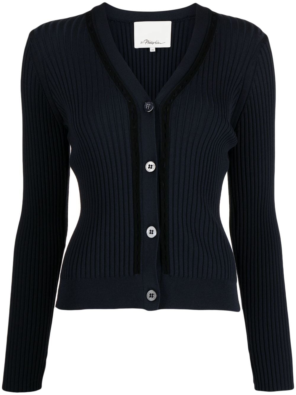 3.1 Phillip Lim contrasting ribbed-knit cardigan - Blue von 3.1 Phillip Lim