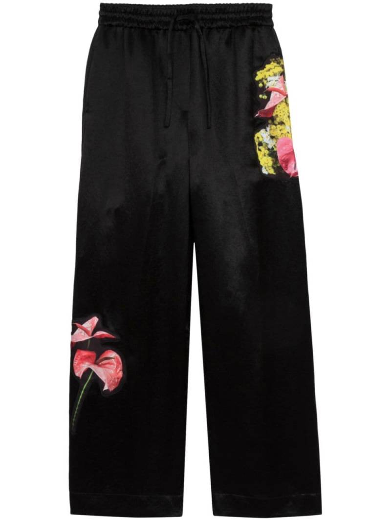 3.1 Phillip Lim floral-appliqué wide-leg trousers - Black von 3.1 Phillip Lim