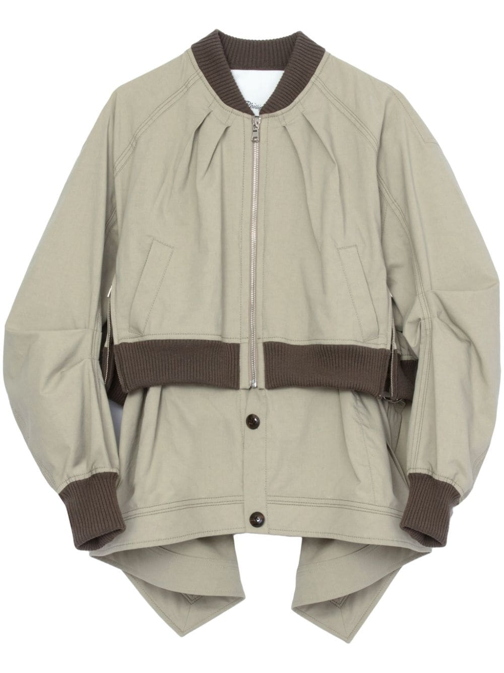 3.1 Phillip Lim layered-design cotton-blend jacket - Grey von 3.1 Phillip Lim