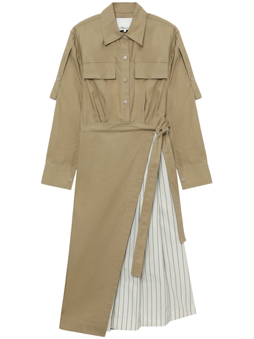 3.1 Phillip Lim layered long-sleeved midi dress - Neutrals von 3.1 Phillip Lim