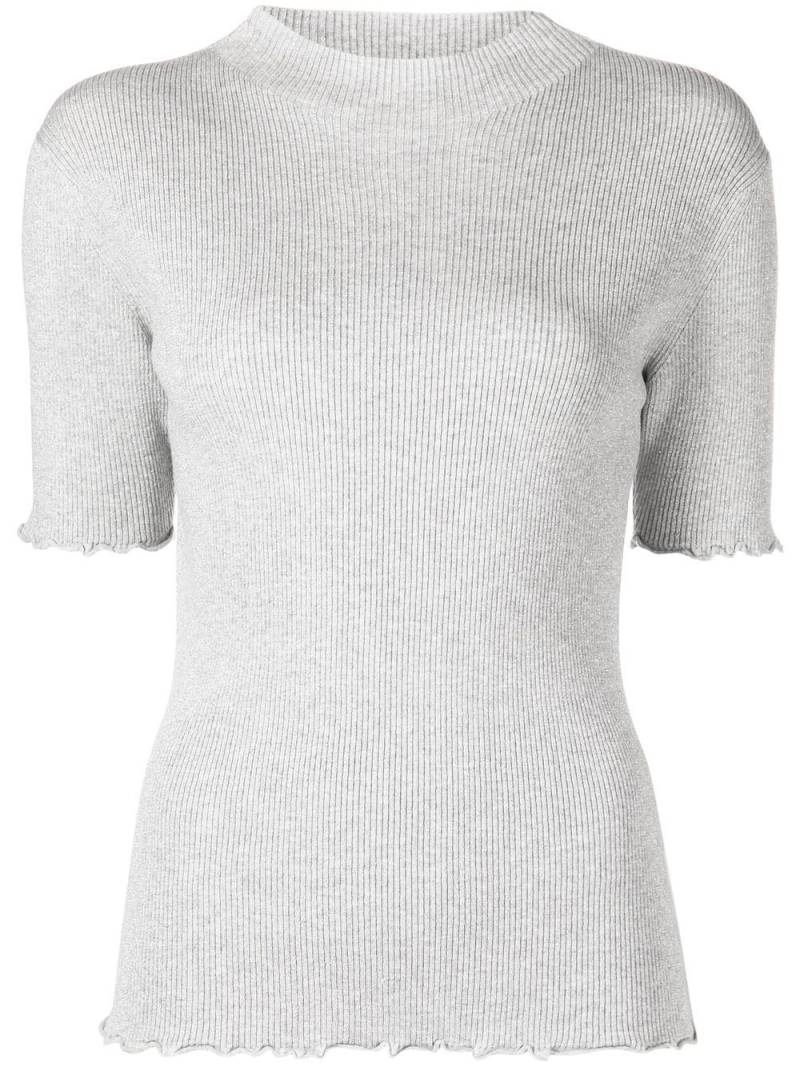 3.1 Phillip Lim lurex ribbed short-sleeve top - Grey von 3.1 Phillip Lim