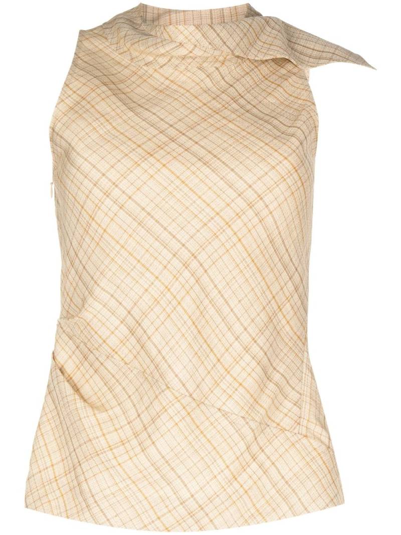 3.1 Phillip Lim plaid draped sleeveless top - Neutrals von 3.1 Phillip Lim