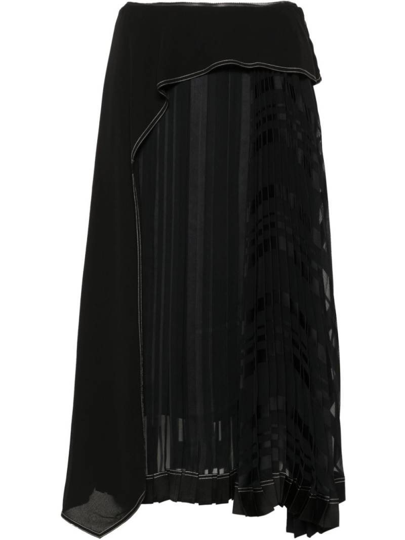 3.1 Phillip Lim pleated draped panel midi skirt - Black von 3.1 Phillip Lim