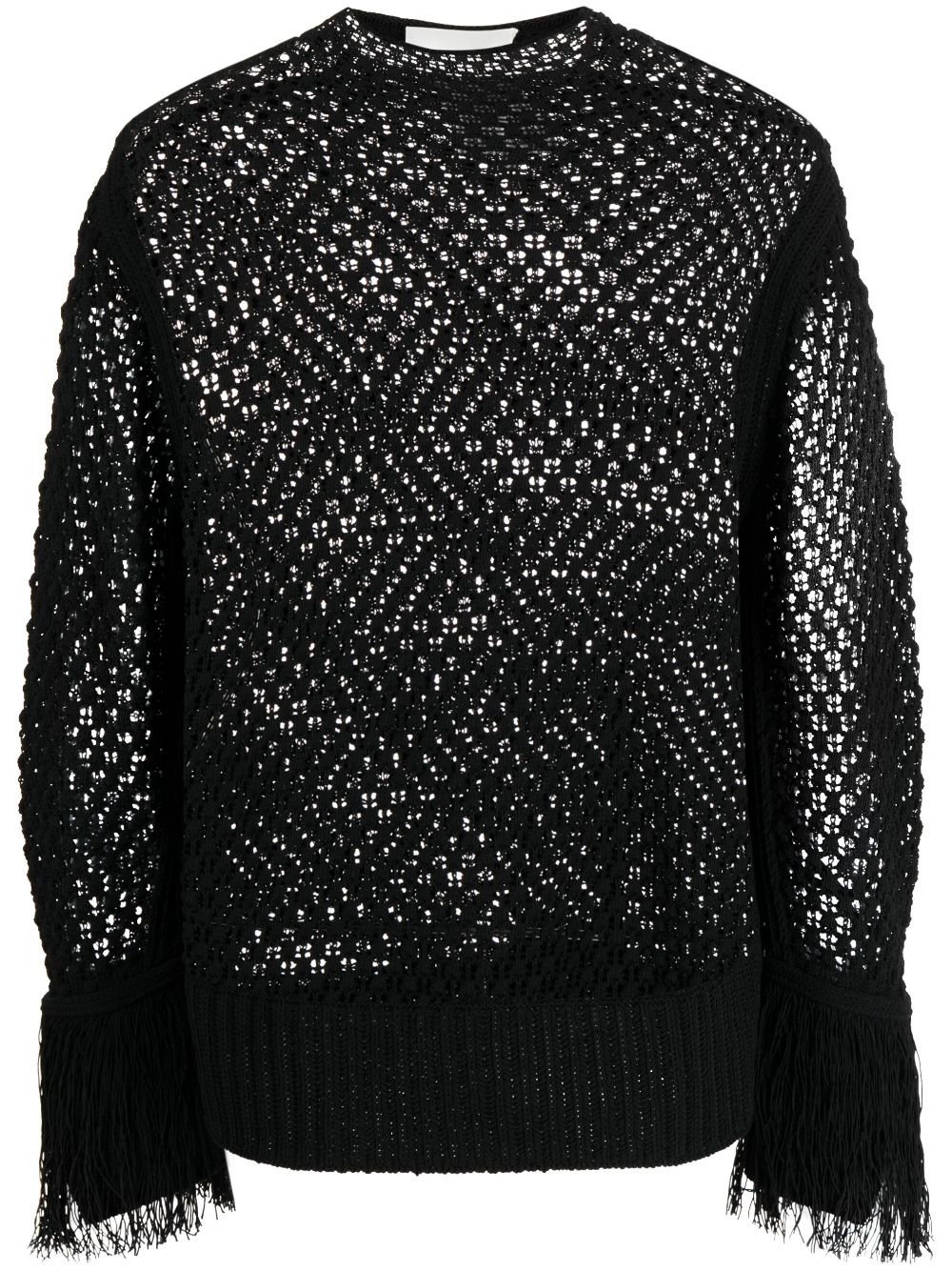 3.1 Phillip Lim pointelle-knit fringed jumper - Black von 3.1 Phillip Lim