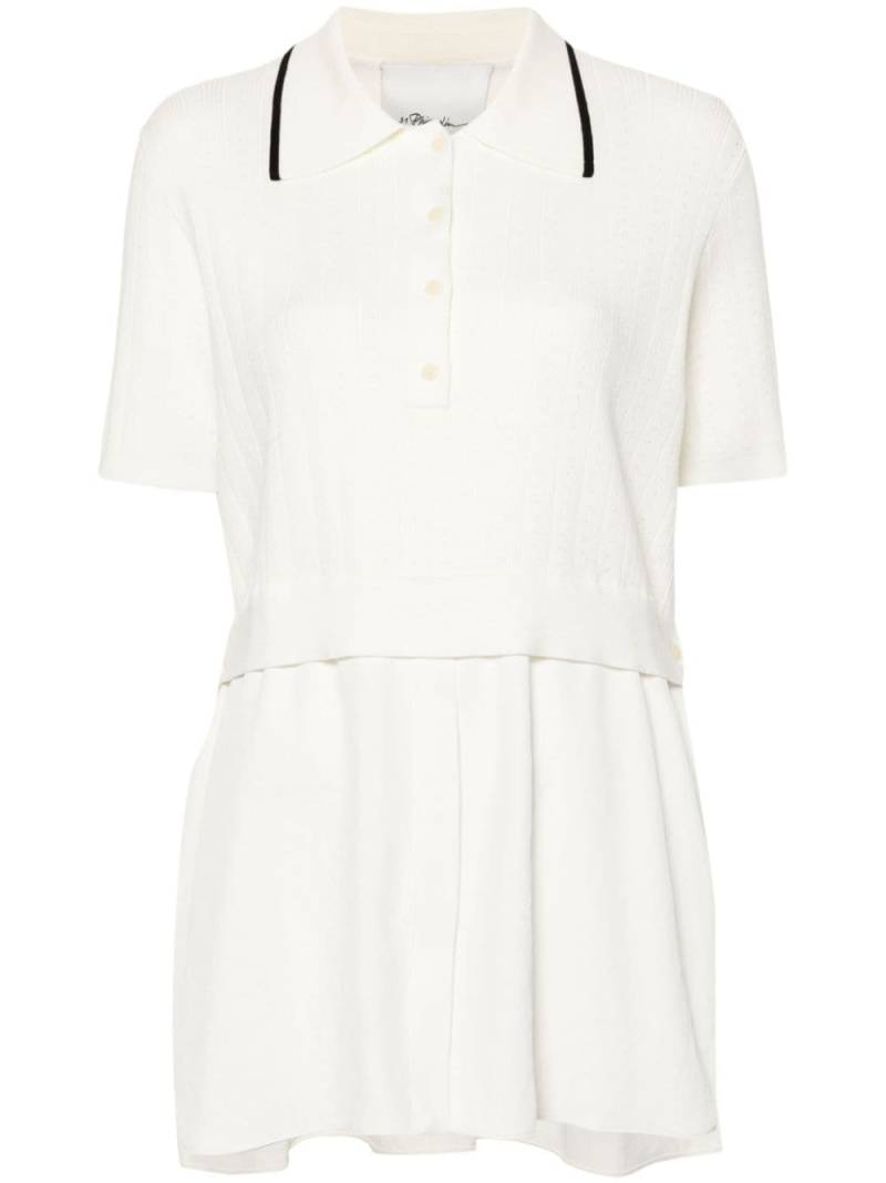 3.1 Phillip Lim pointelle-knit polo shirt - IVORY von 3.1 Phillip Lim