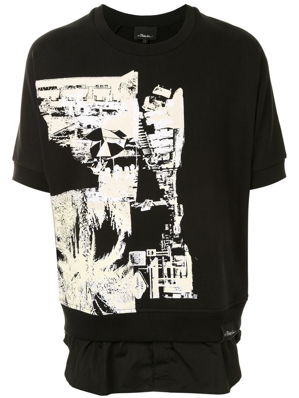 3.1 Phillip Lim postcard print shirttail sweatshirt - Black von 3.1 Phillip Lim