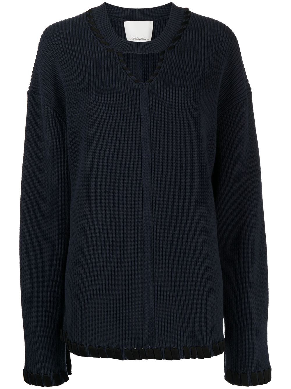 3.1 Phillip Lim ribbed V-neck jumper - Blue von 3.1 Phillip Lim