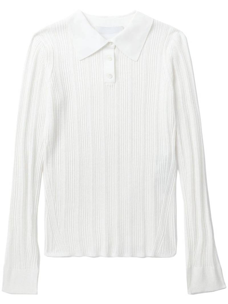 3.1 Phillip Lim ribbed-knit long-sleeve top - White von 3.1 Phillip Lim