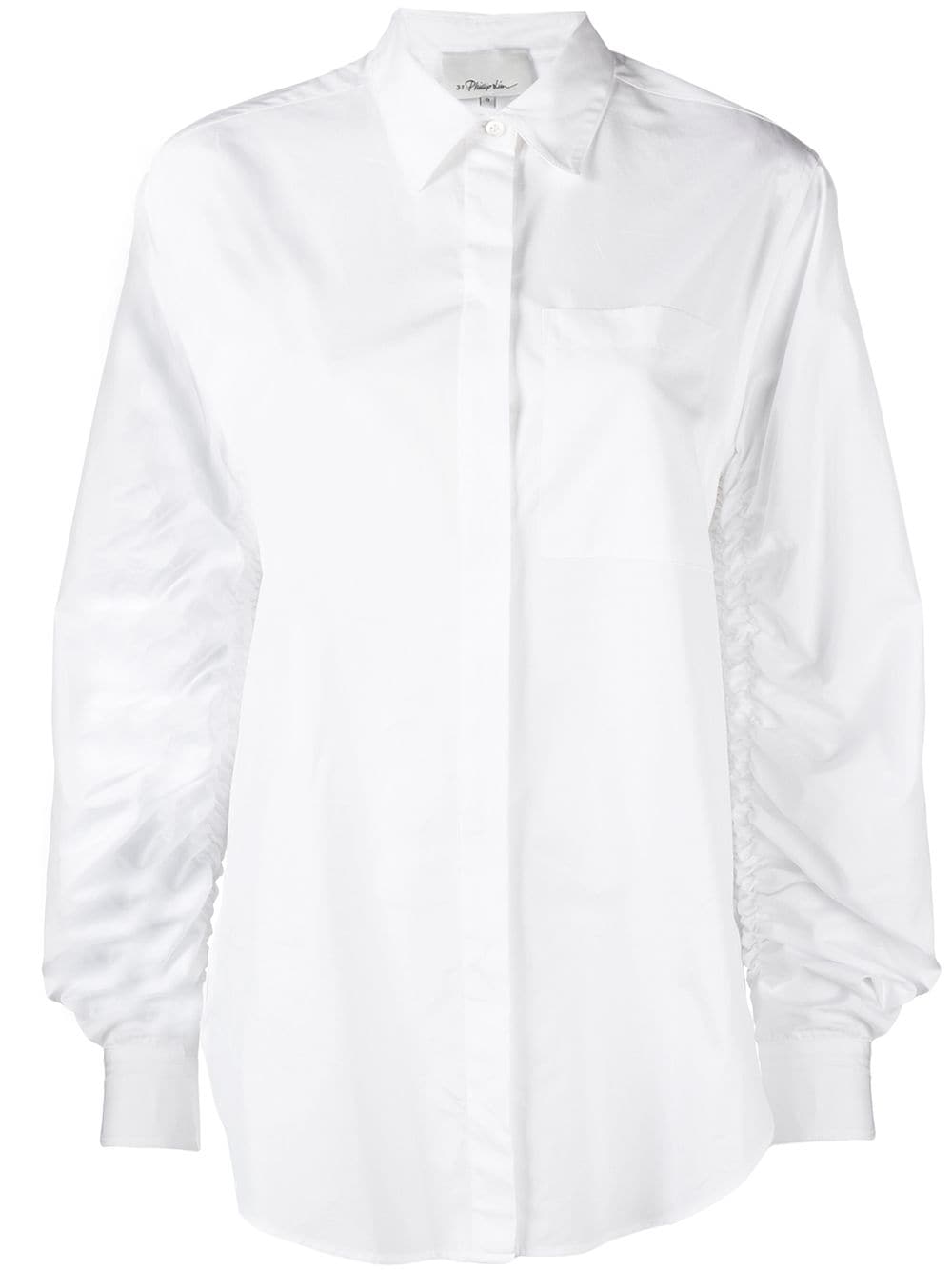 3.1 Phillip Lim ruched long-sleeve shirt - White von 3.1 Phillip Lim