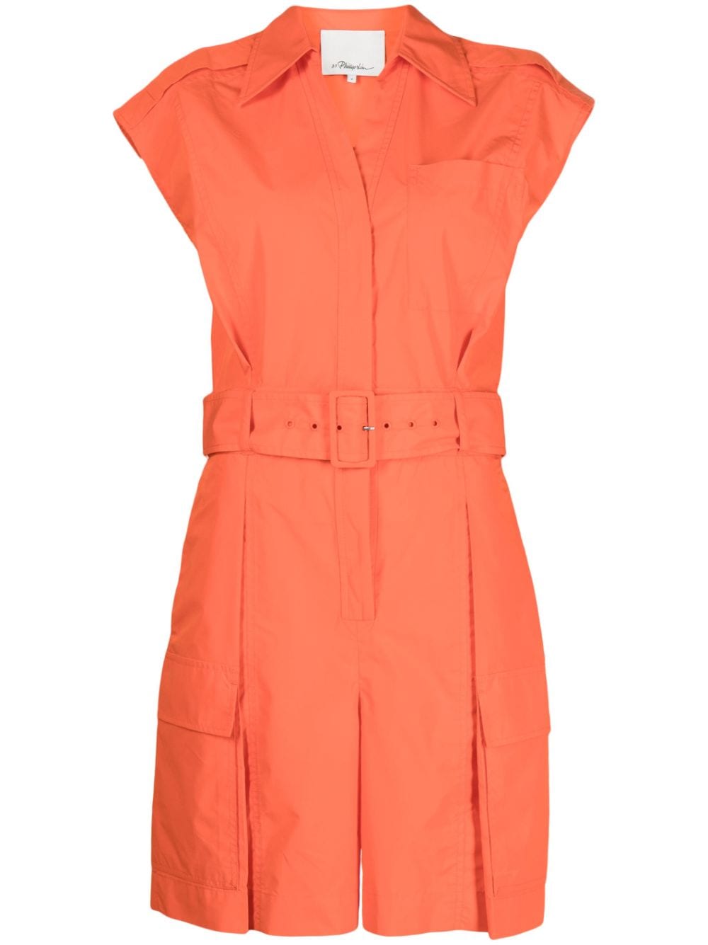 3.1 Phillip Lim sleeveless belted-waist playsuit - Orange von 3.1 Phillip Lim