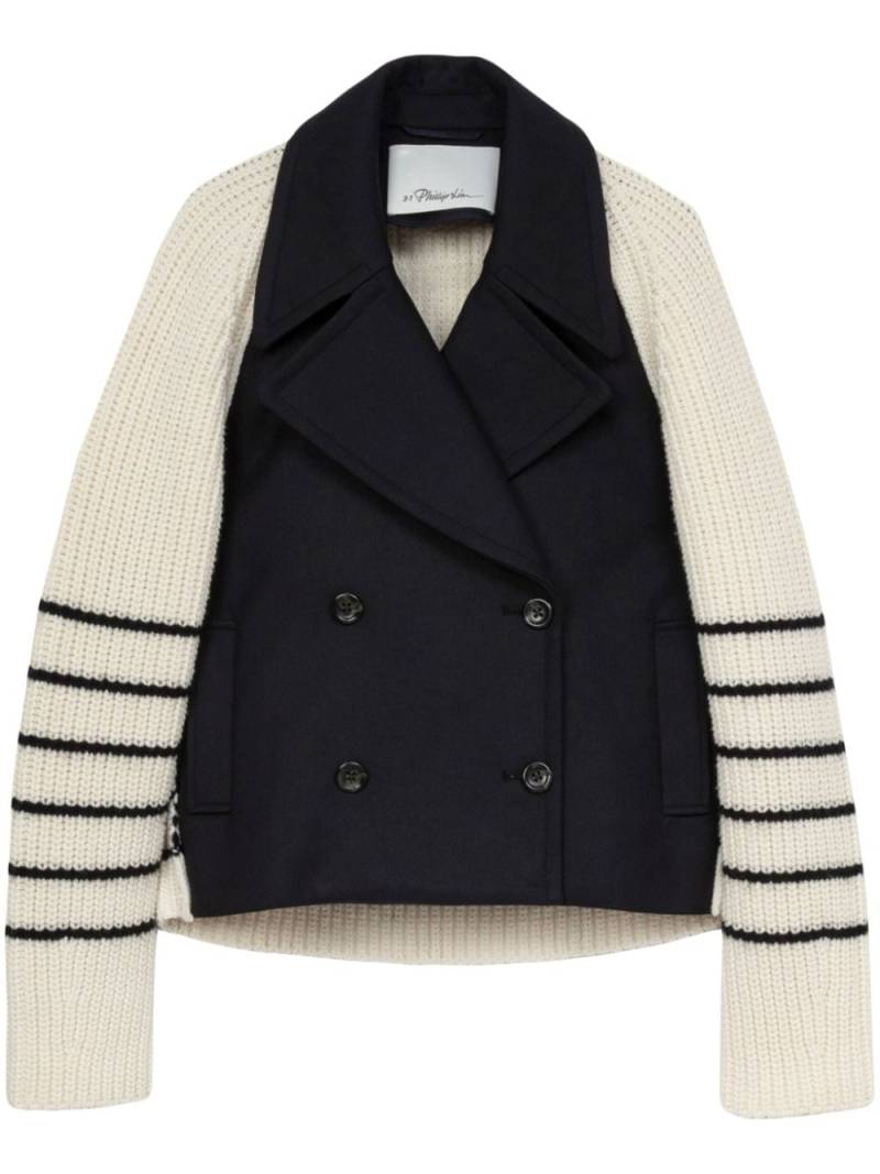 3.1 Phillip Lim striped double-breasted peacoat - Neutrals von 3.1 Phillip Lim