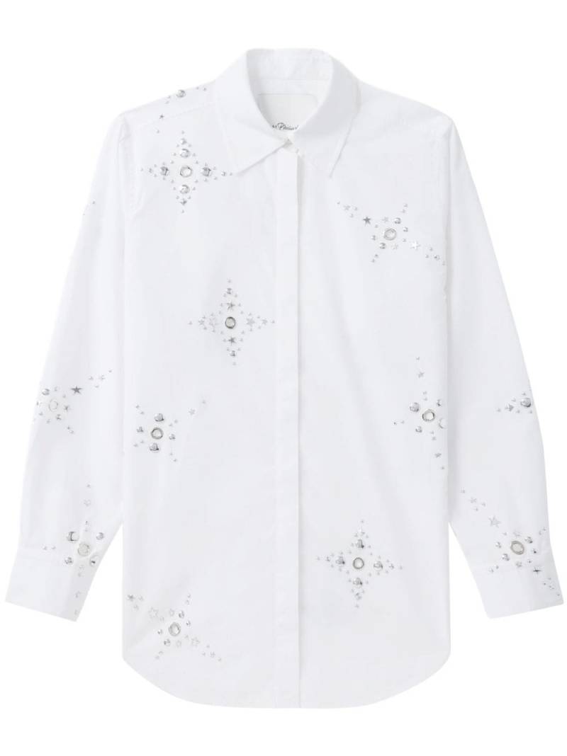 3.1 Phillip Lim stud-embellished long-sleeve shirt - White von 3.1 Phillip Lim