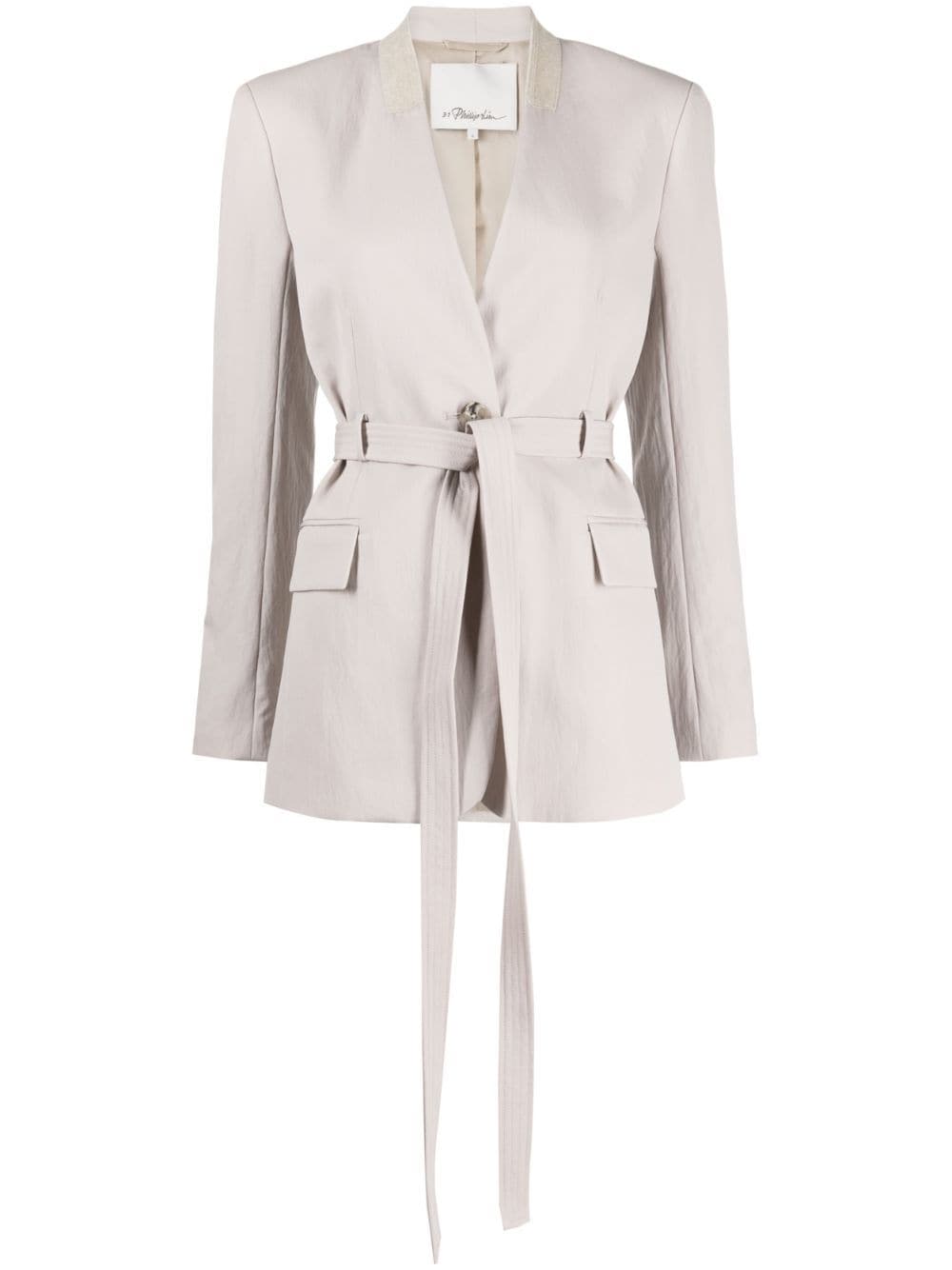 3.1 Phillip Lim tied-waist single-breasted blazer - Grey von 3.1 Phillip Lim