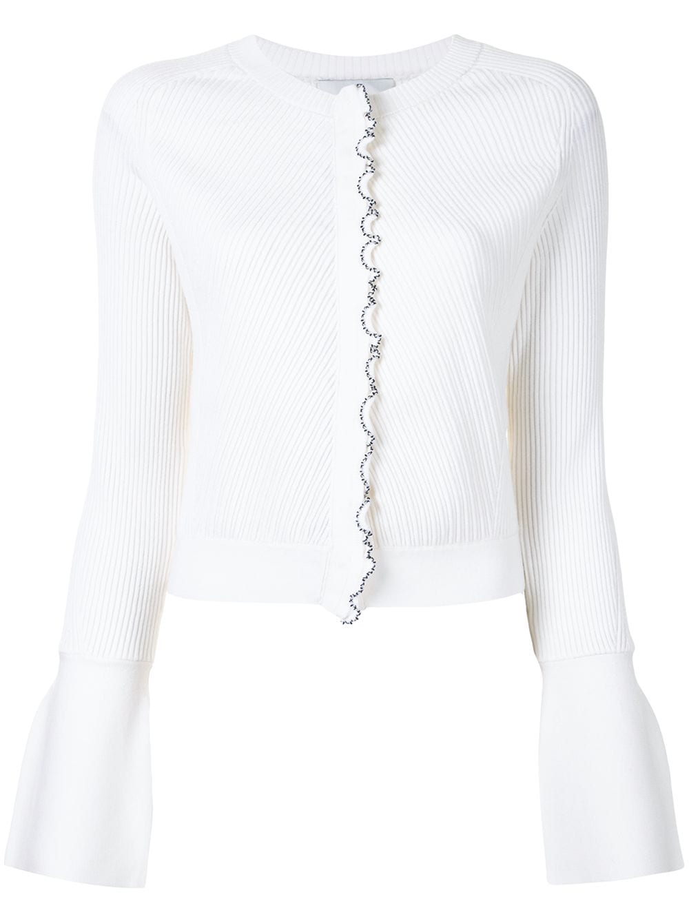 3.1 Phillip Lim tulip sleeve ribbed cardigan - White von 3.1 Phillip Lim