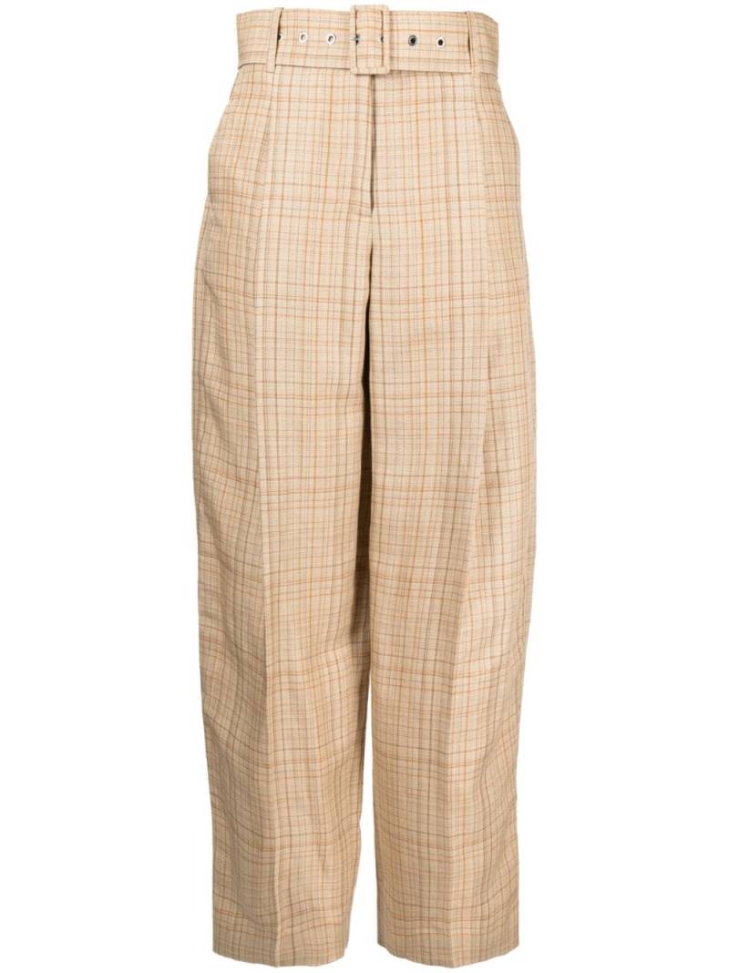 3.1 Phillip Lim wide-leg belted plaid trousers - Yellow von 3.1 Phillip Lim