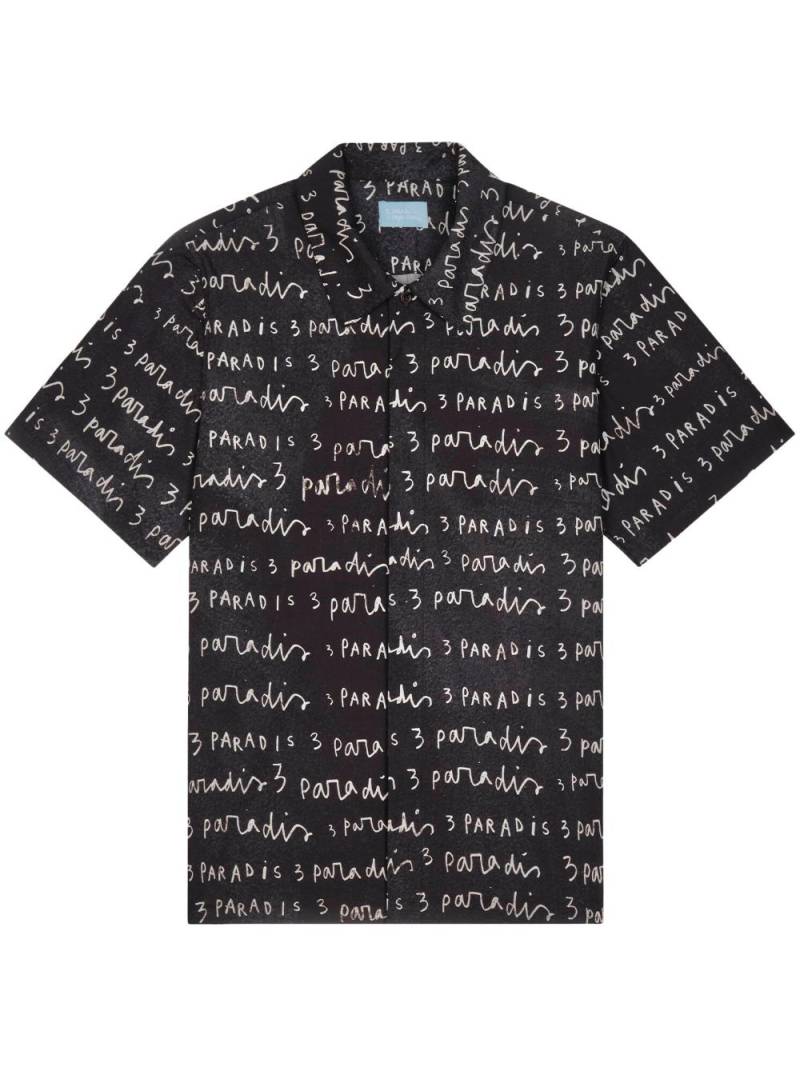 3PARADIS logo-print poplin shirt - Black von 3PARADIS