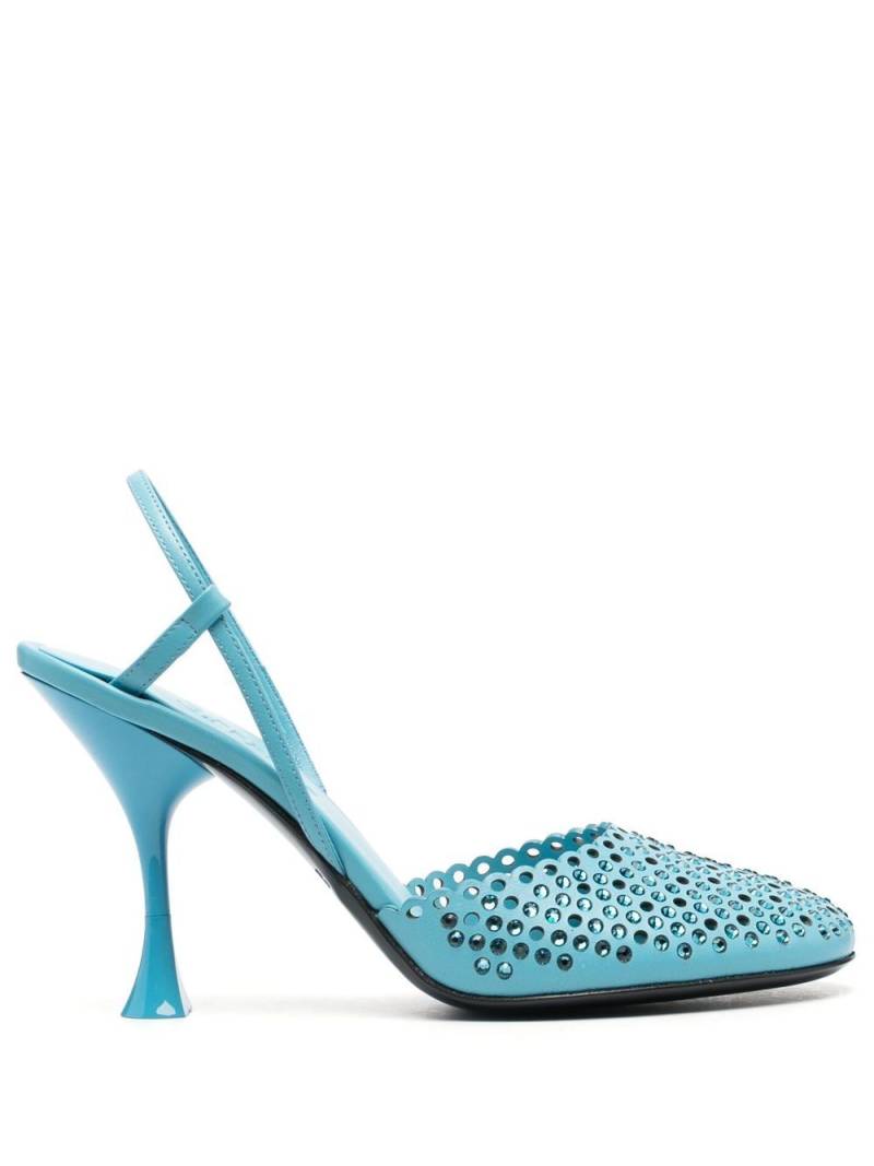 3juin 100mm crystal-embellished pumps - Blue von 3juin