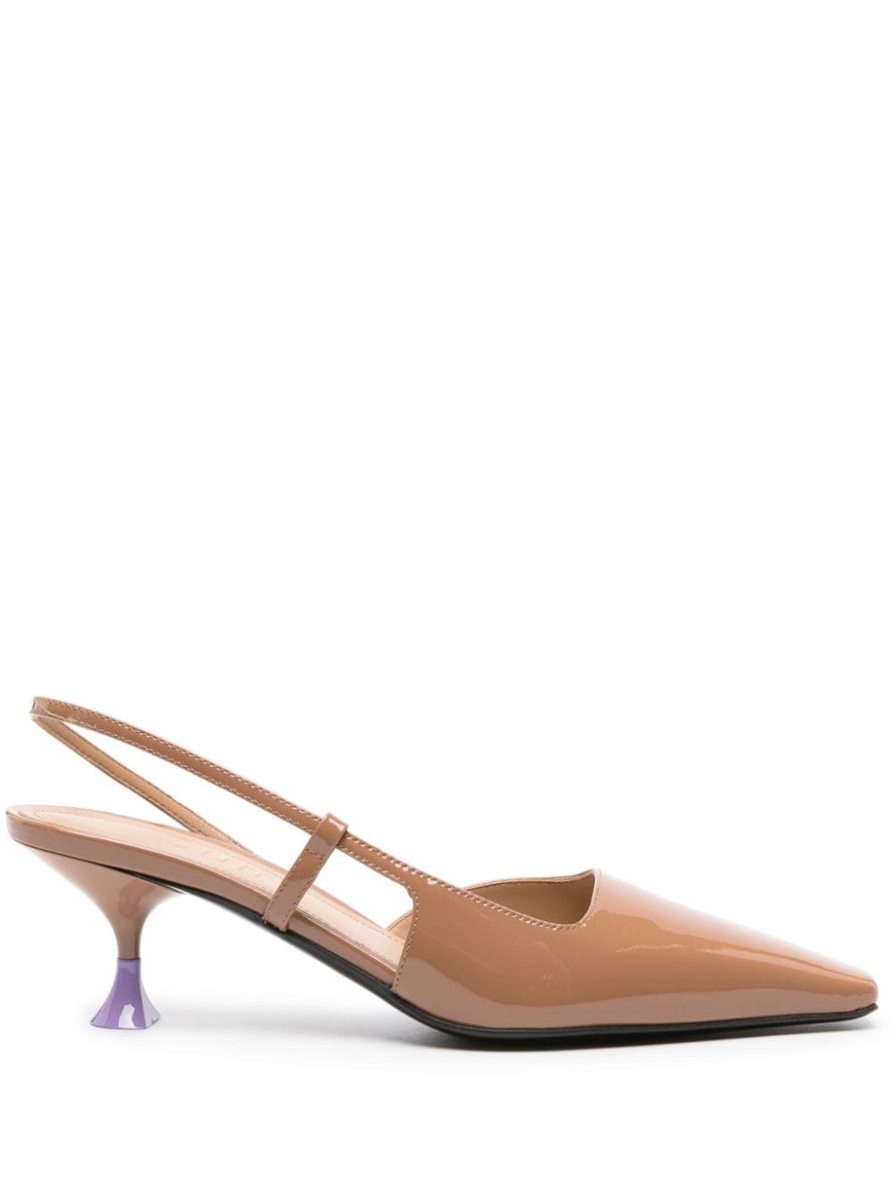 3juin 63mm patent slingback pumps - Neutrals von 3juin