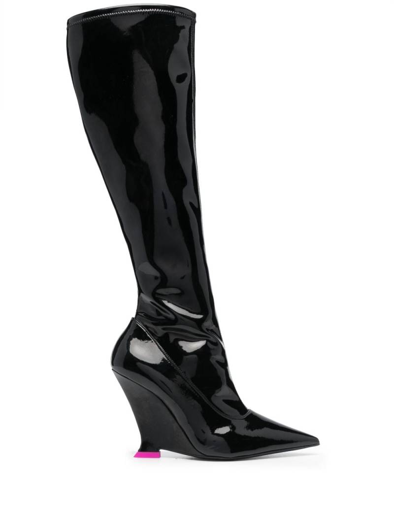 3juin Frida 100mm patent leather boots - Black von 3juin